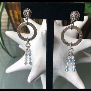 925 Sterling Silver 925 Earrings Love and Chrystals